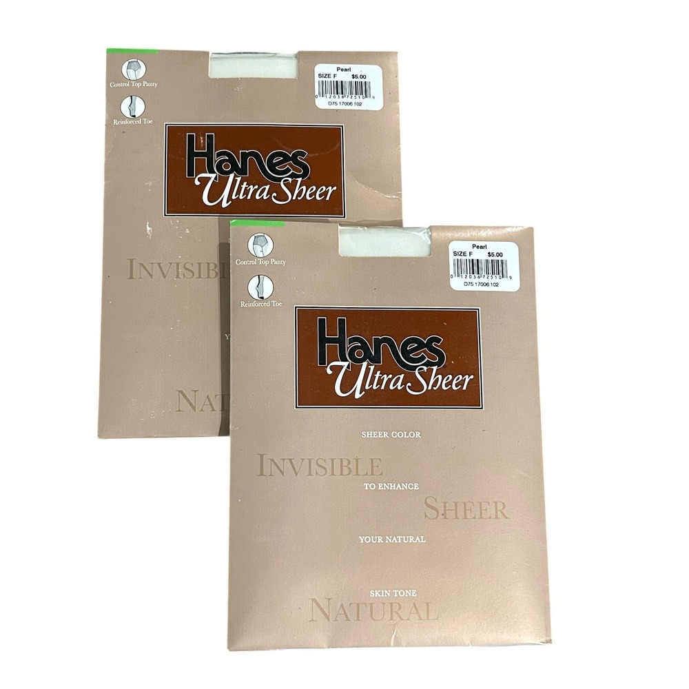 Hanes Ultra Sheer Vintage Pantyhose Control Top Reinforced Toe 2 Pack 6009N